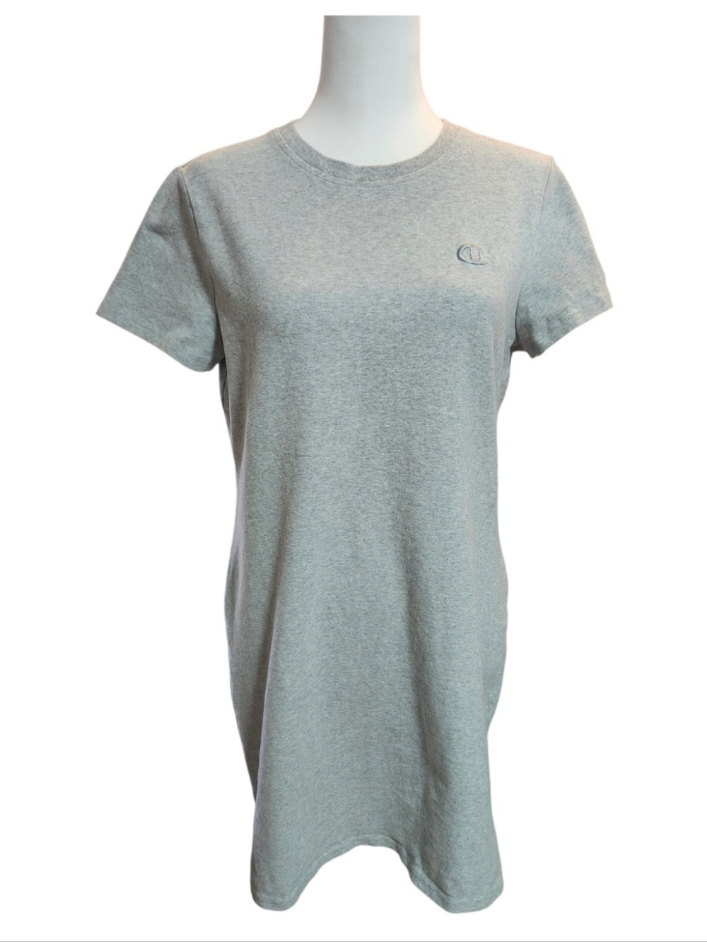 Champion Women’s Light Gray Crewneck Short Sleeve Tee Dress